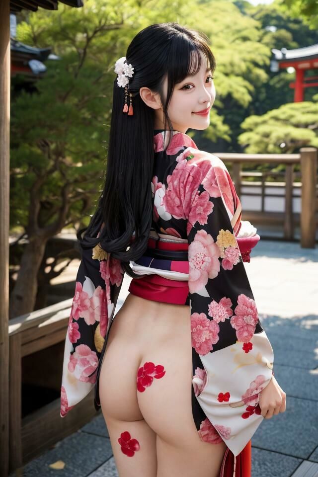 京都で見つけた  きもの美人（3）  ゆいな  しの  ほのか  ゆず  385枚のAI着物美人写真集 - サンプル画像 4
