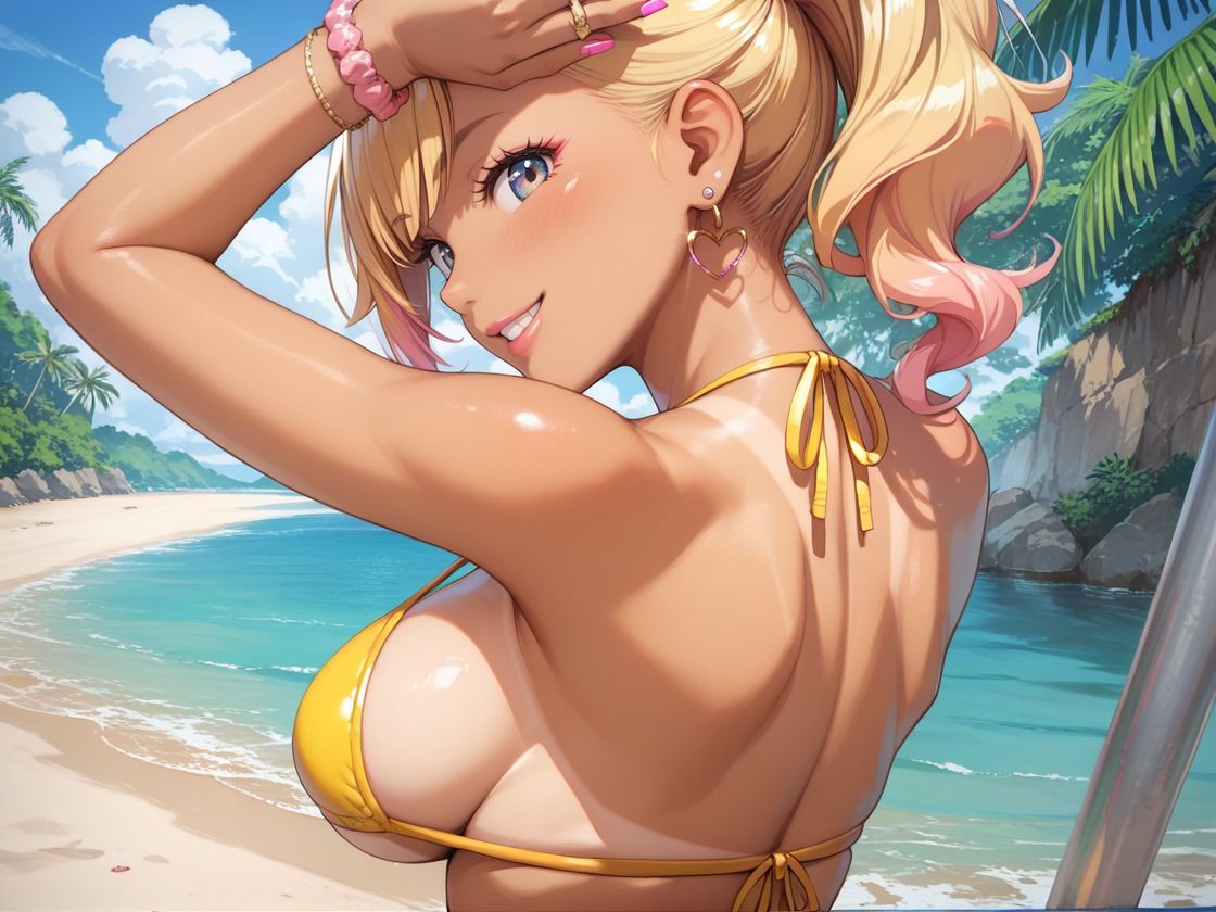 エロカワ爆乳ギャルをビーチでハメ倒し - サンプル画像 1