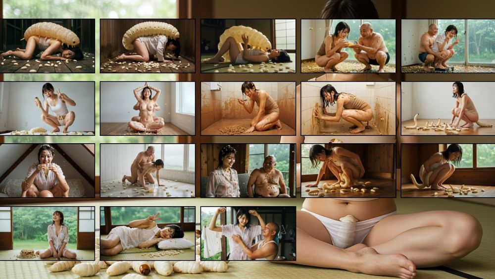 濡れた衣に蟲の蠢き  AI画像165枚 / 動画16本 - サンプル画像 4