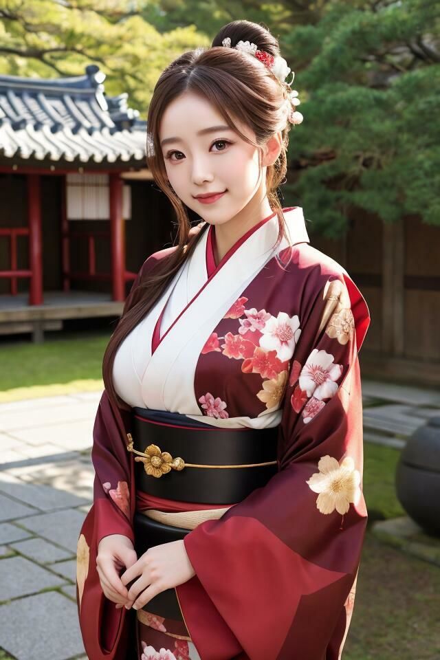 京都で見つけた きもの美人（4） ゆいな しの ほのか ゆず 500枚のAI着物美人写真集 - サンプル画像 1