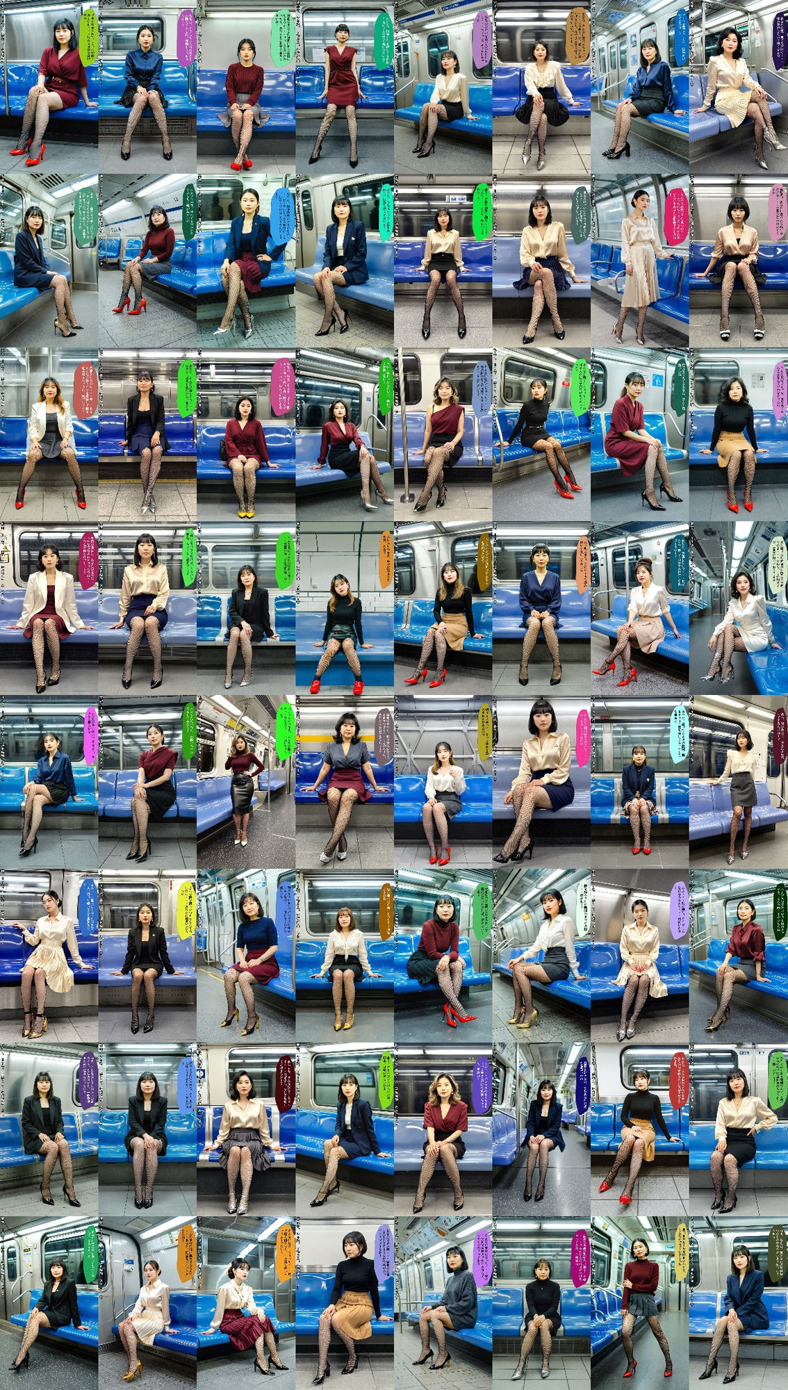 40代50代熟女の網タイツとパンプス〜電車内のフェチ地獄〜 vol.3 - サンプル画像 9
