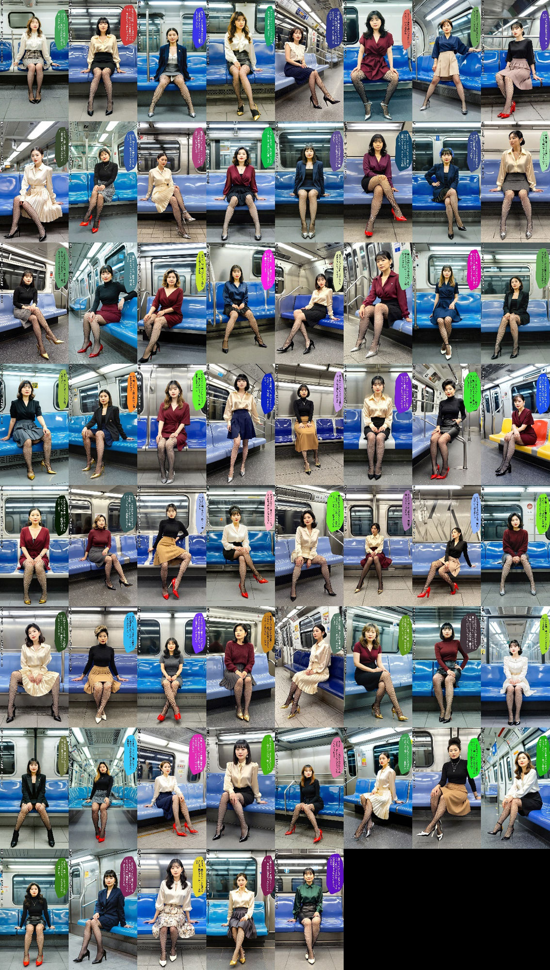 40代50代熟女の網タイツとパンプス〜電車内のフェチ地獄〜 vol.3 - サンプル画像 10