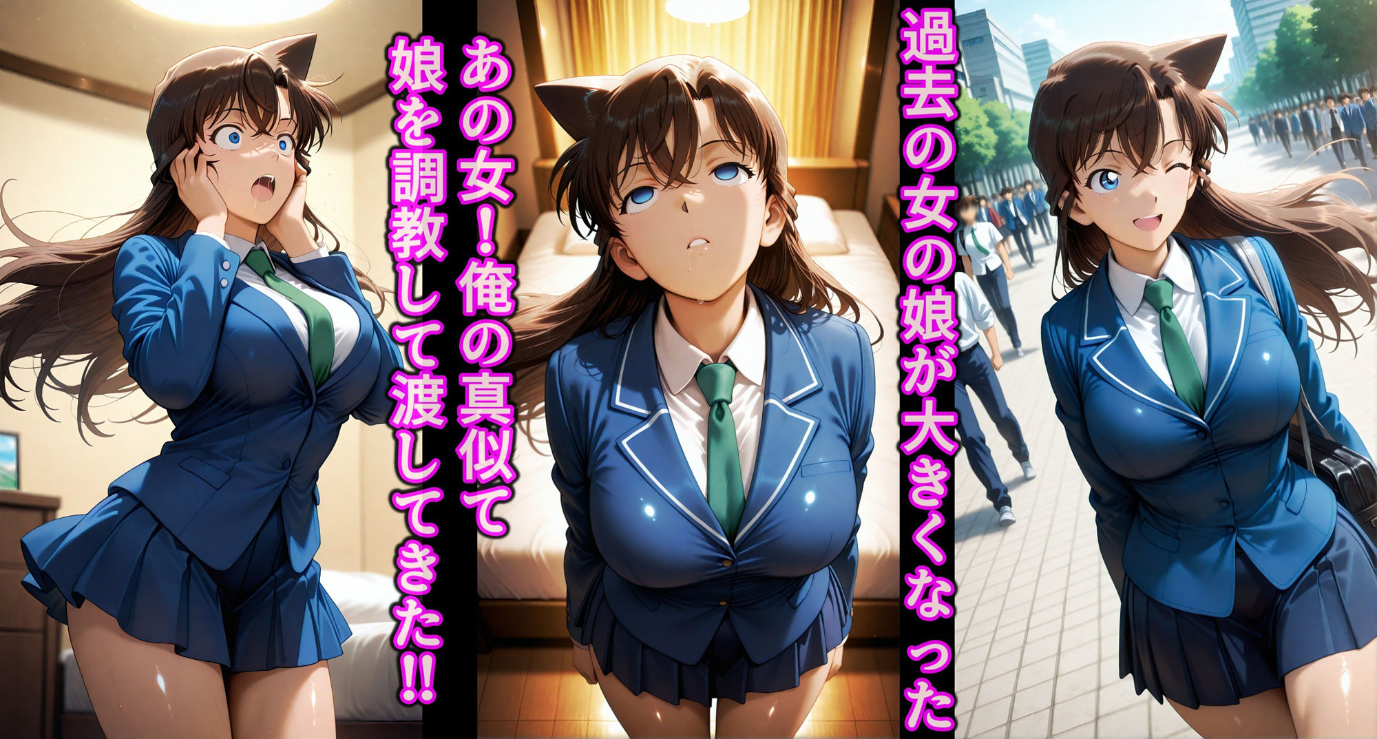 洗脳魔眼番外編！！母親の暗示調教済みで献上された娘を思い通り 〜毛◯蘭〜 - サンプル画像 1