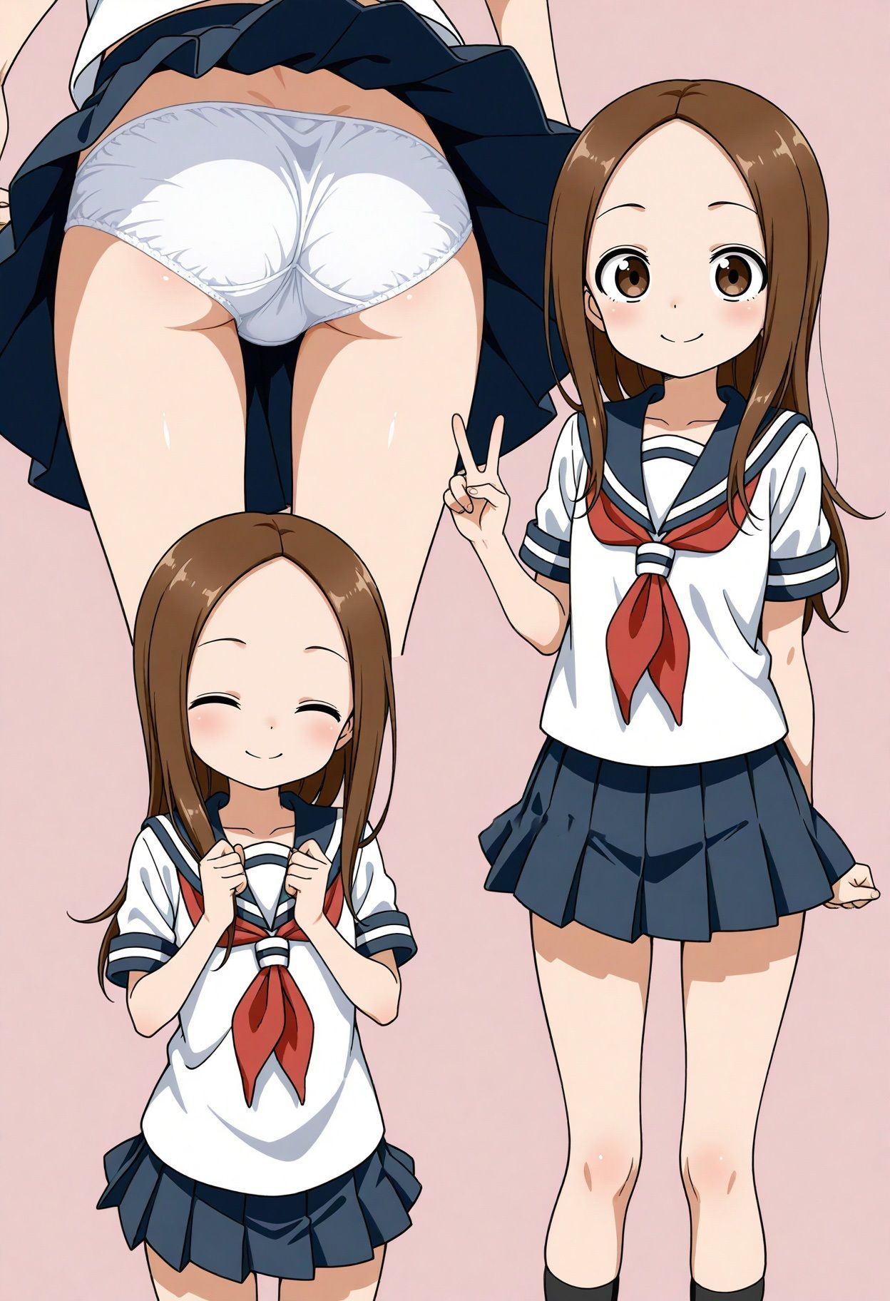 立ち絵とローアングル【高木さん風1】 - サンプル画像 1