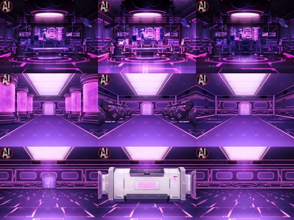 SF/サイバー風背景7点＋差分＋小物 合計31点のおまとめパックです。 - サンプル画像 3