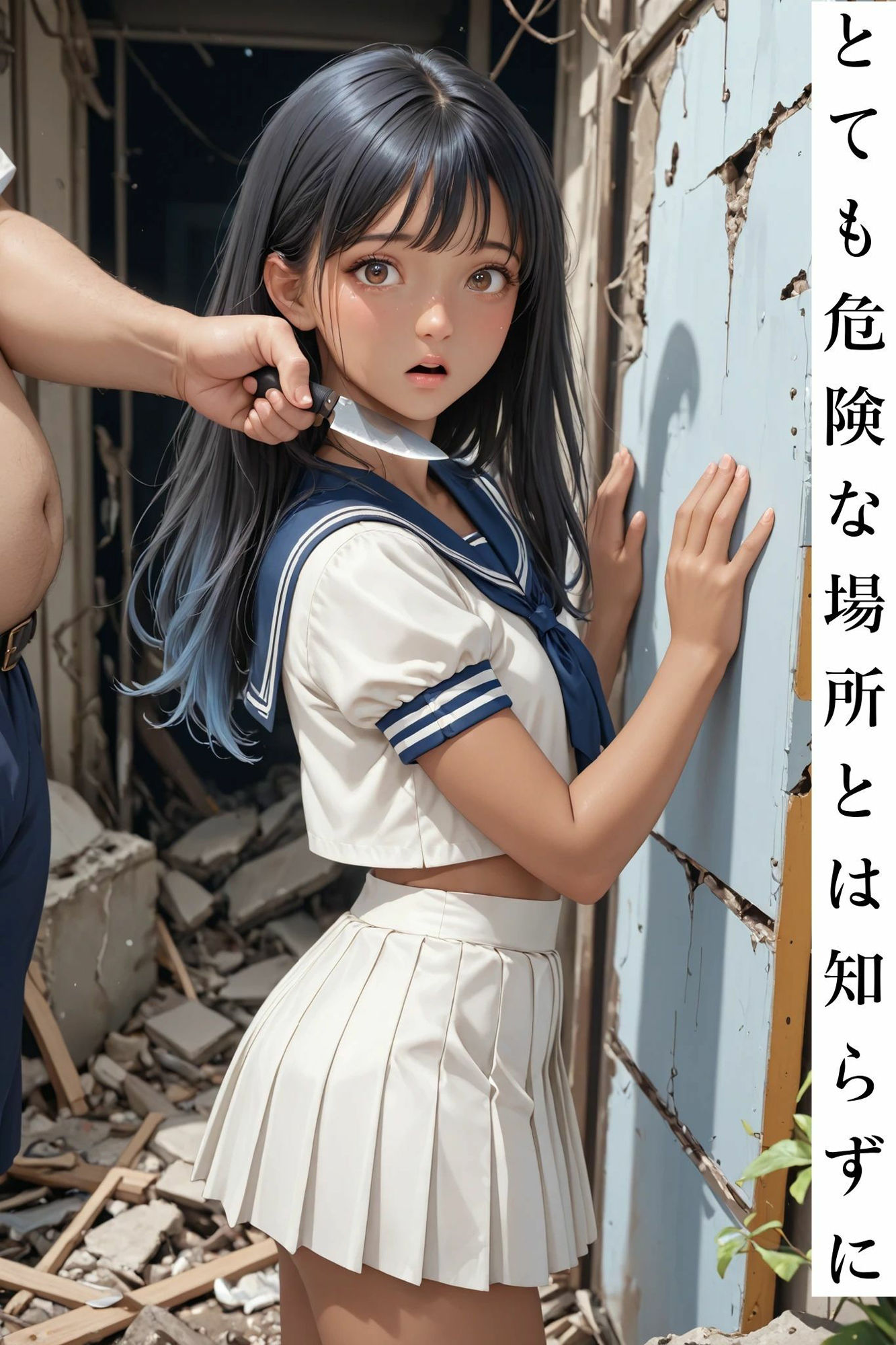 日焼け少女が廃墟で - サンプル画像 2