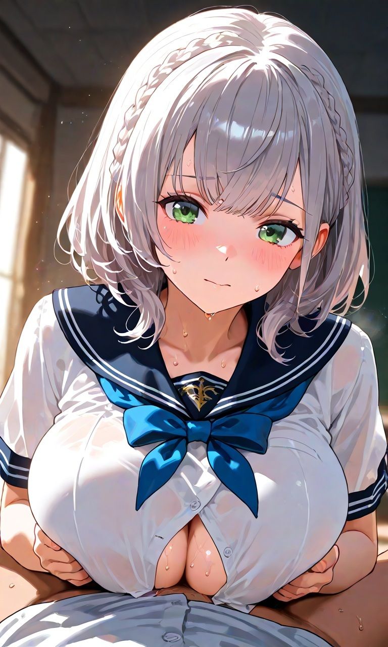 白銀〇エル  いちゃらぶえっち 制服・黒パンスト・おねしょた - サンプル画像 3