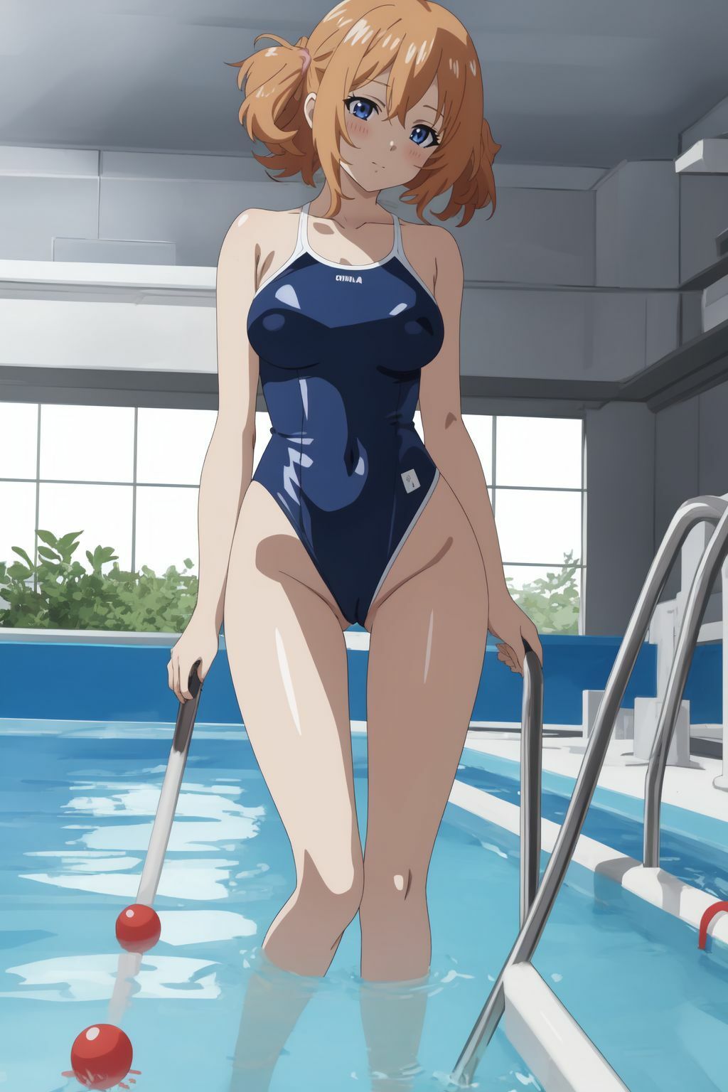 水泳部女子達がチ○ポをスク水騎乗位でザーメンまみれのオマ○コ水泳大会 - サンプル画像 1