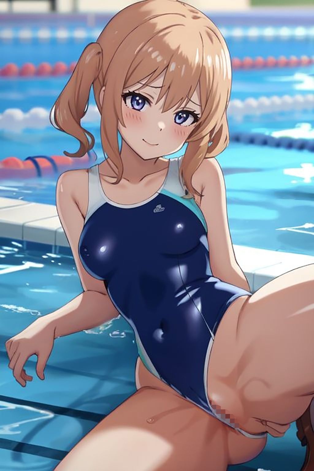 水泳部女子達がチ○ポをスク水騎乗位でザーメンまみれのオマ○コ水泳大会 - サンプル画像 3
