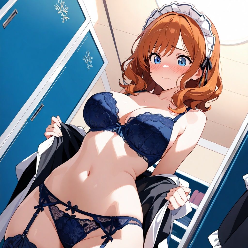 潜入女子更衣室  メイド生着替え中 - サンプル画像 2