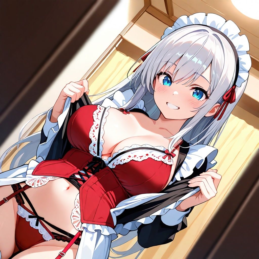 潜入女子更衣室  メイド生着替え中 - サンプル画像 5