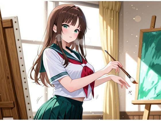 パンミセ学園【美術部編】〜女子校生が描かれたヌード射精大会〜 - サンプル画像 2