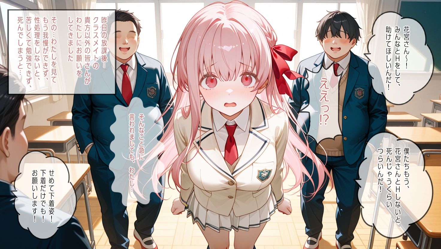 学校一の美少女聖女ちゃんにみんなでHなお願い（※学校を休んでいた僕以外が）してみた - サンプル画像 2