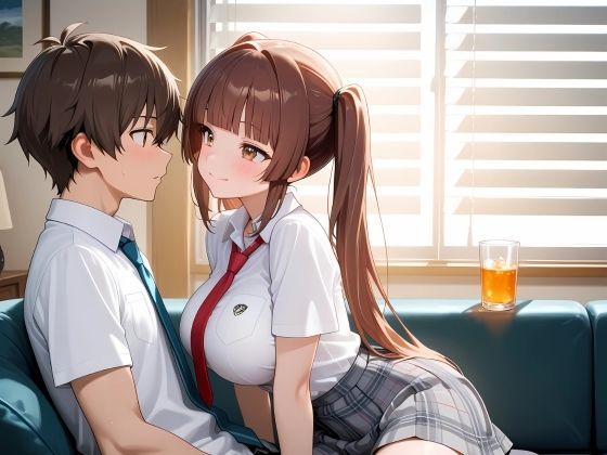 先輩彼女と制服着たまま夏の想い出に孕むまで種付けセックス - サンプル画像 1