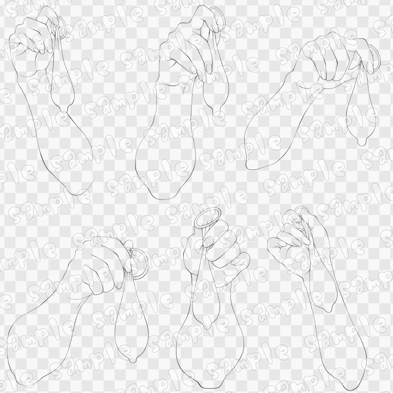 線画素材集［手］2 - サンプル画像 3