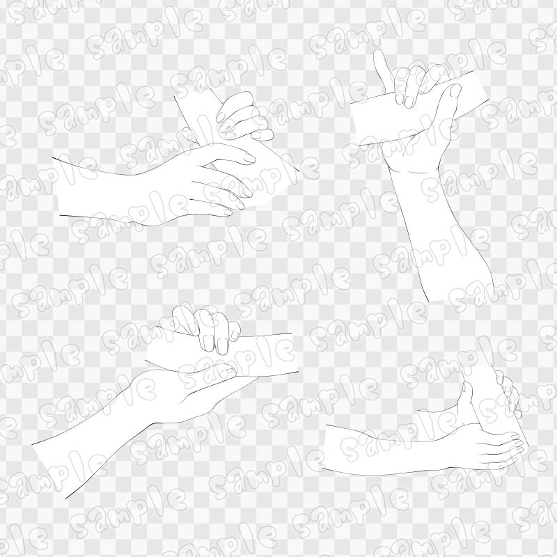 線画素材集［手］5 - サンプル画像 2