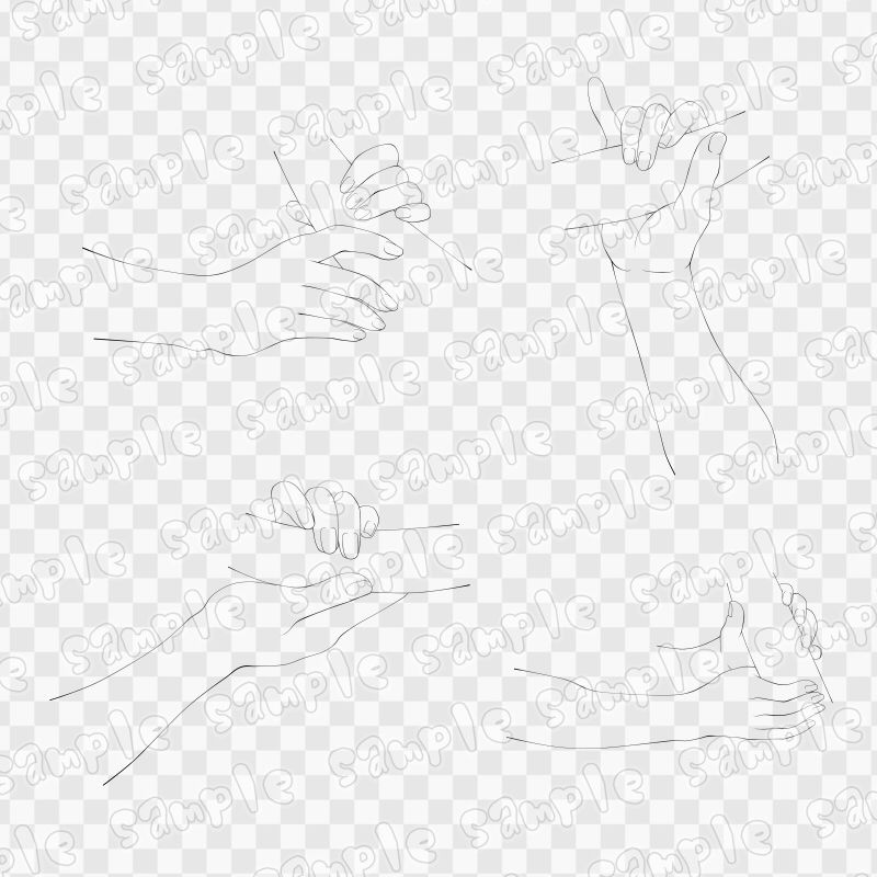線画素材集［手］5 - サンプル画像 3