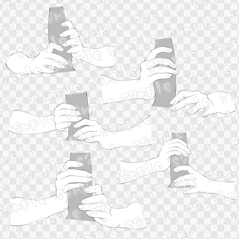 線画素材集［手］8 - サンプル画像 1