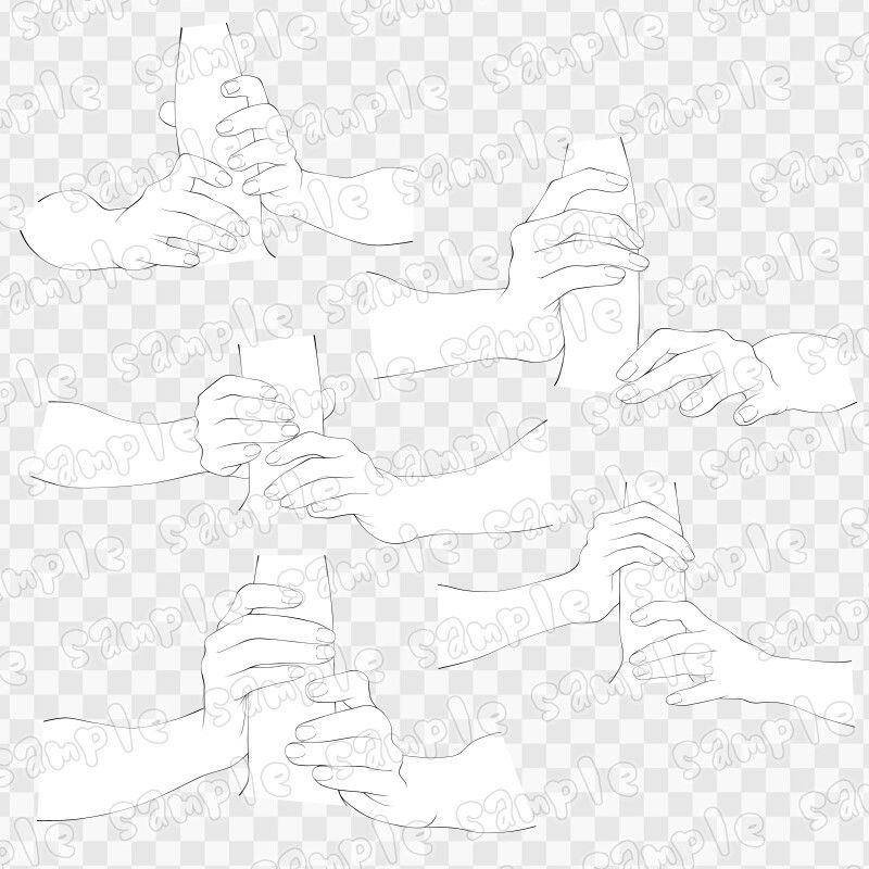 線画素材集［手］8 - サンプル画像 2