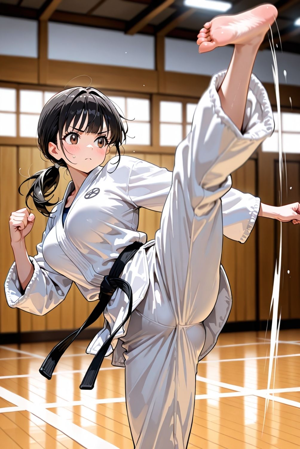 黒帯娘を力づくでものにする - サンプル画像 1