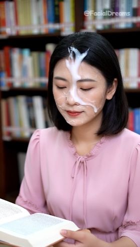 顔射後の余韻 - 読書編 Vol.1 - サンプル画像 1