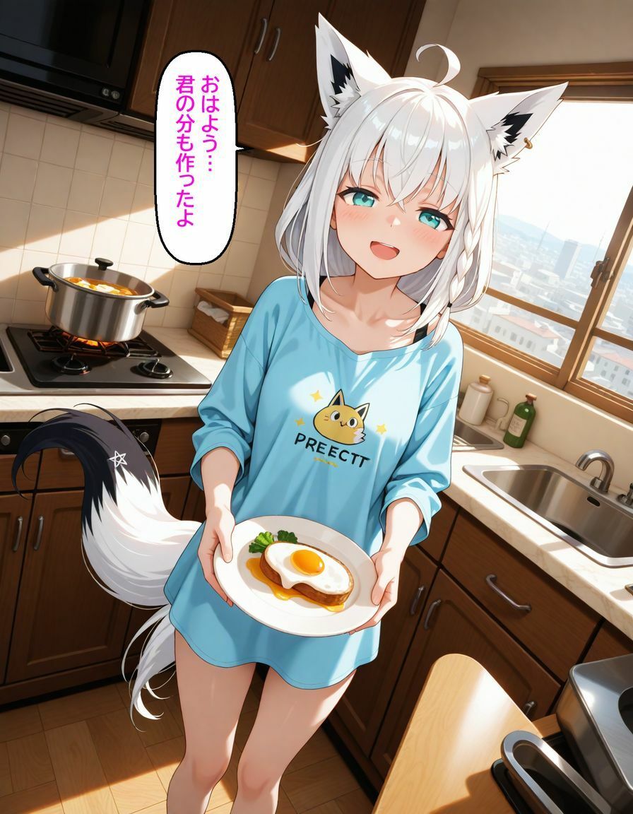 白〇フブキ  同棲彼女とお風呂えっち - サンプル画像 1