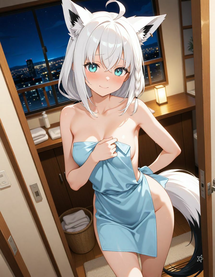 白〇フブキ  同棲彼女とお風呂えっち - サンプル画像 8