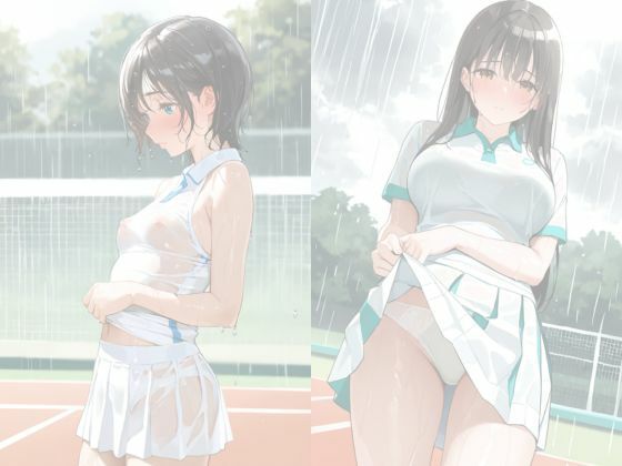 びしょ濡れ美女図鑑 ＃9 テニスウェア編 - サンプル画像 4