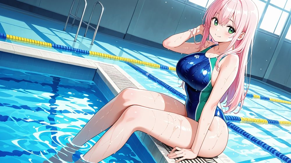 【500枚】桃髪銀髪爆乳水泳部が新コーチに全身性感開発【FANZA専売】 - サンプル画像 3