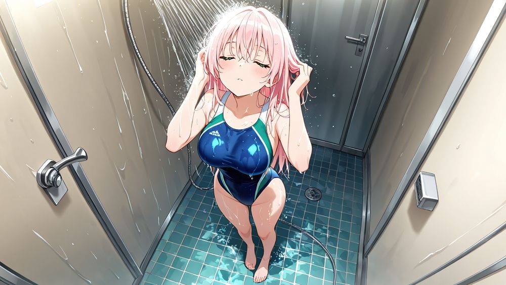 【500枚】桃髪銀髪爆乳水泳部が新コーチに全身性感開発【FANZA専売】 - サンプル画像 5