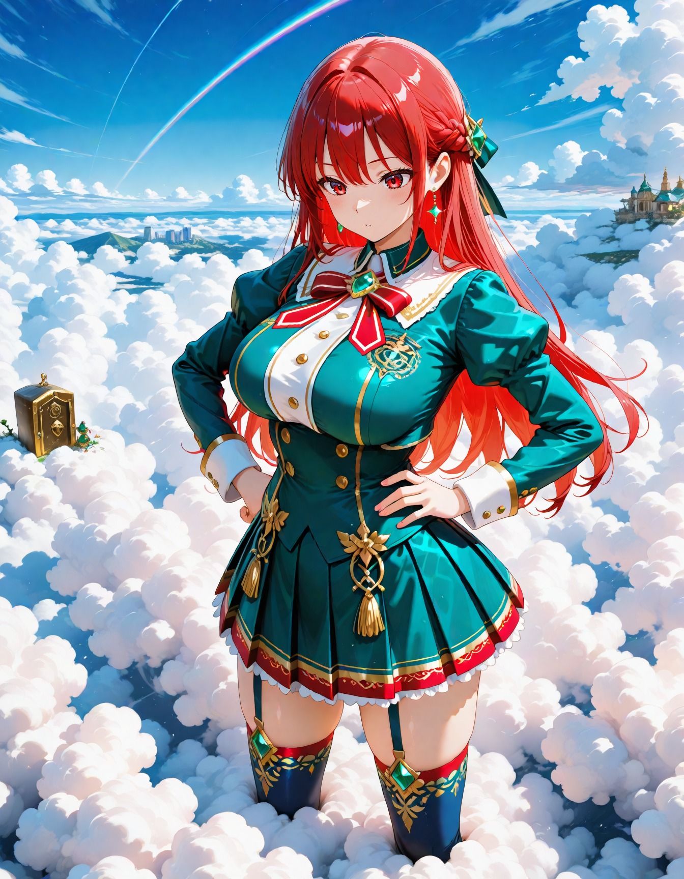 巨大娘、目覚めた街で踏み出す第一歩。 - サンプル画像 1