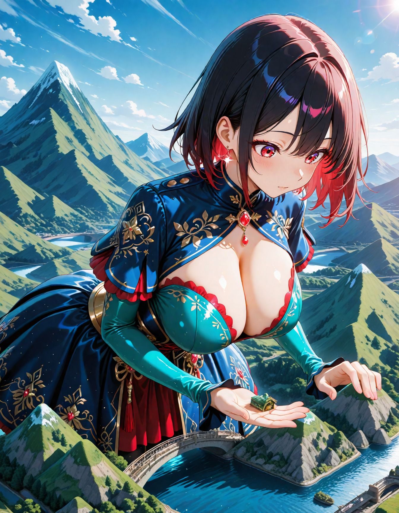 巨大娘、目覚めた街で踏み出す第一歩。 - サンプル画像 3