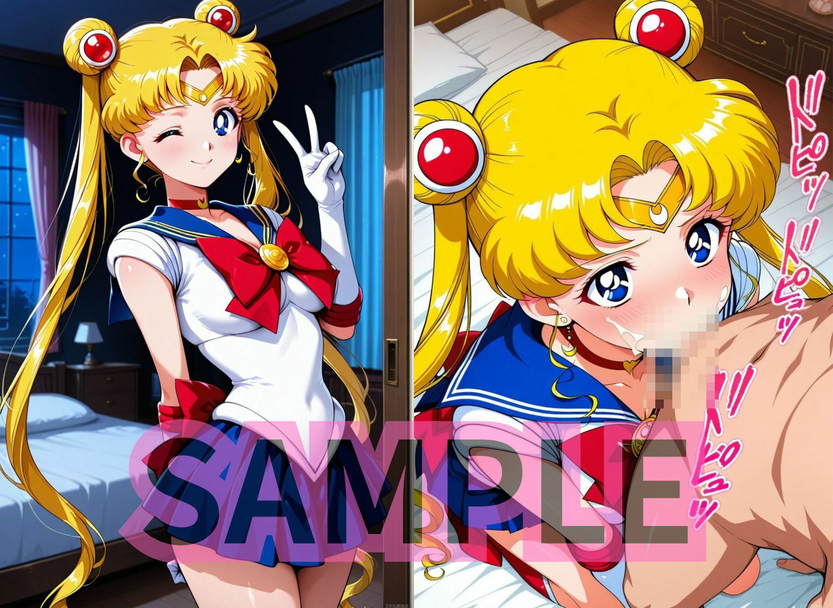 NNデリヘルセーラー○ーンです。月にかわって中出しのご褒美をお楽しみください。 - サンプル画像 1