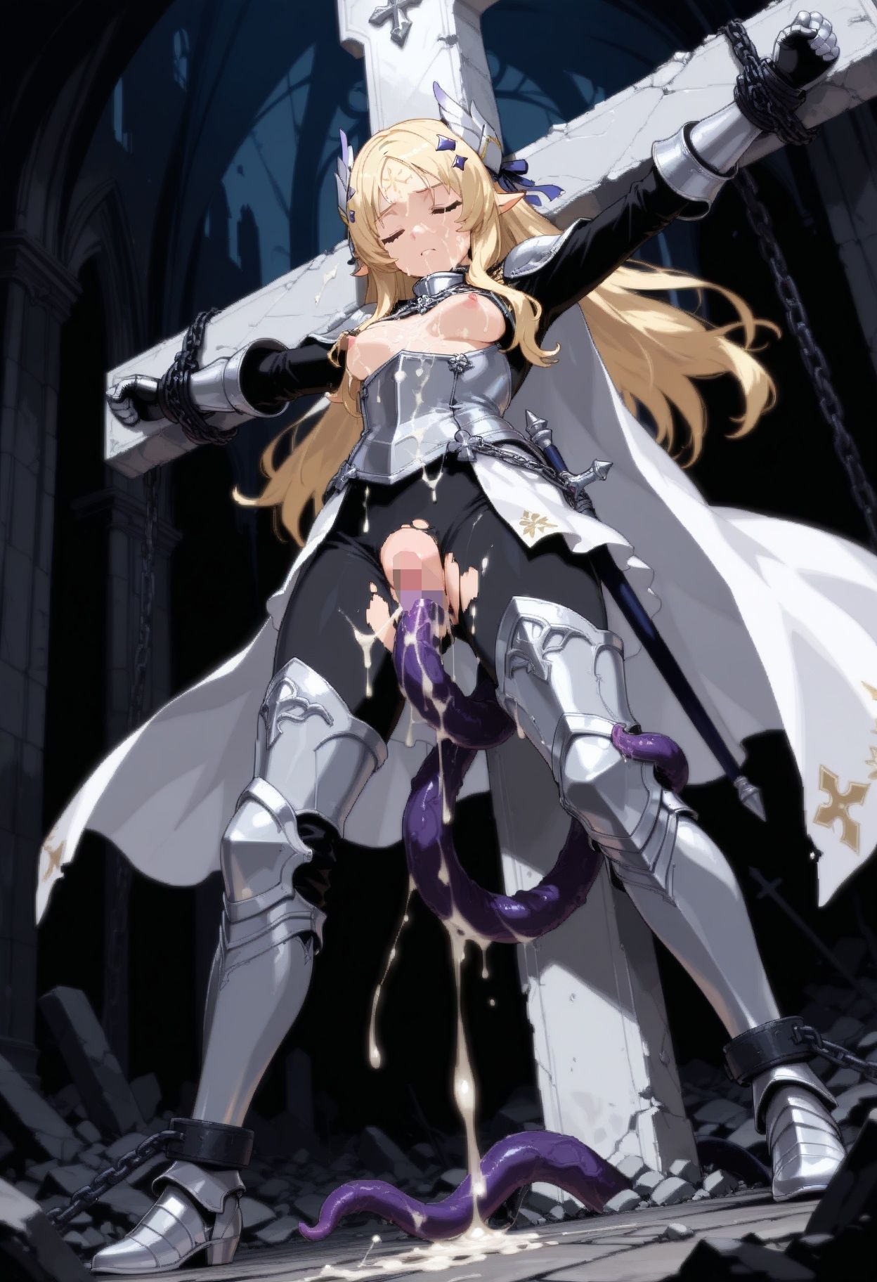 烙印聖女触手陥落 - サンプル画像 1