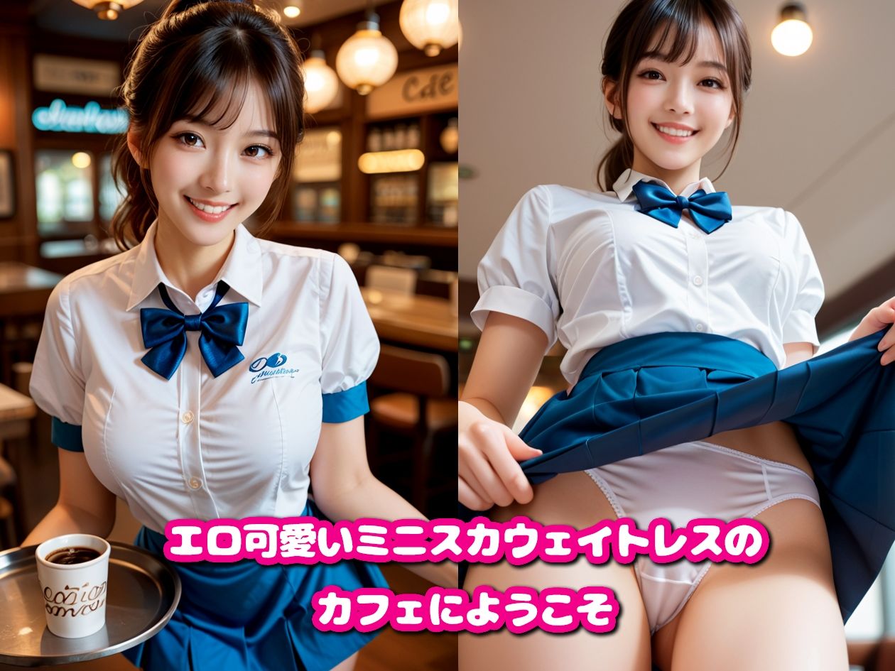 ミニスカウェイトレス  生ハメ顔射で店内性交 - サンプル画像 1