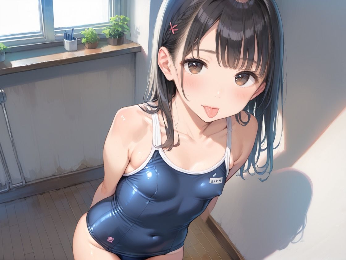 スク水少女のすじまんに種付 - サンプル画像 1