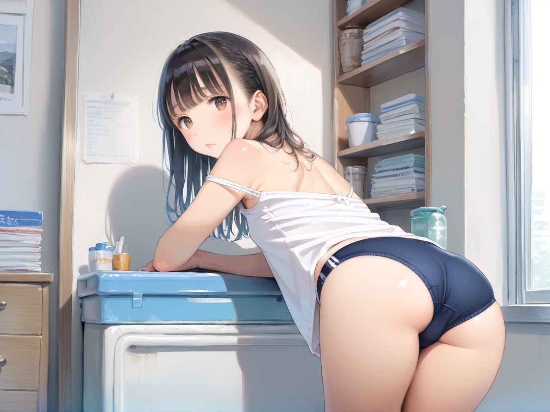 スク水少女のすじまんに種付 - サンプル画像 2