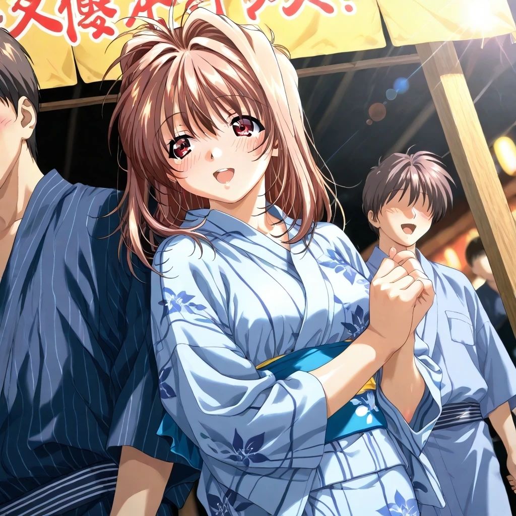 AIイラストCG集97  L〇VERS  恋に〇ちたら  河〇理恵  夏祭り編 - サンプル画像 2