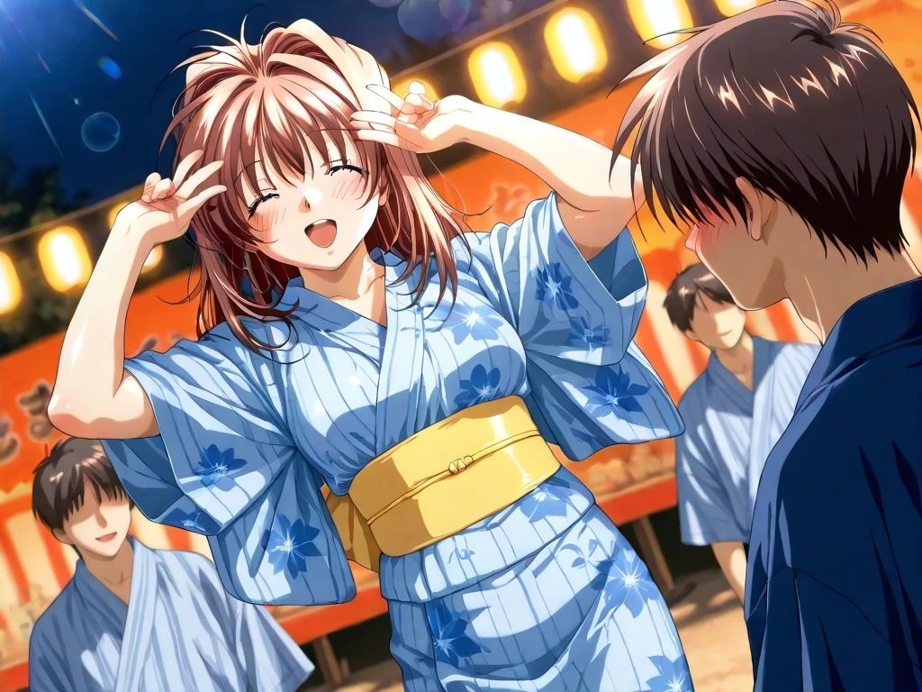 AIイラストCG集97  L〇VERS  恋に〇ちたら  河〇理恵  夏祭り編 - サンプル画像 3