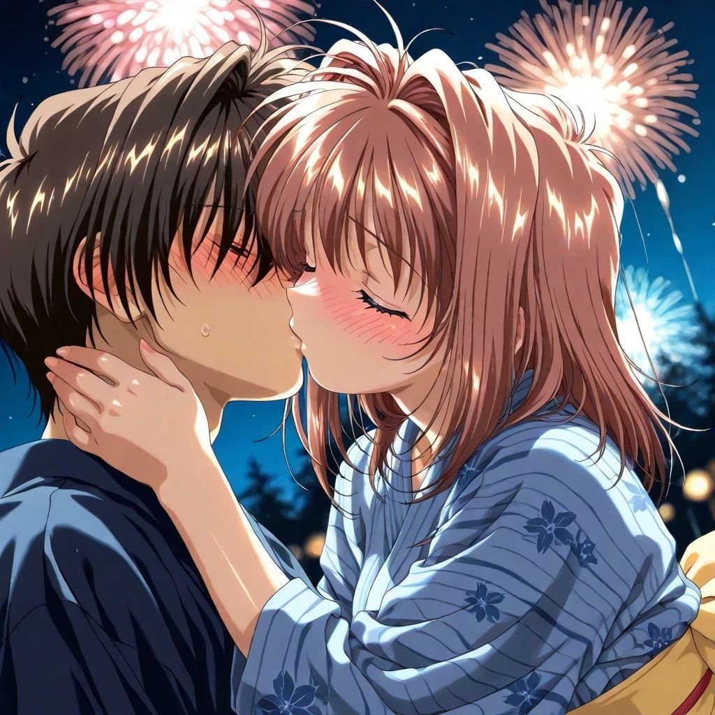 AIイラストCG集97  L〇VERS  恋に〇ちたら  河〇理恵  夏祭り編 - サンプル画像 4