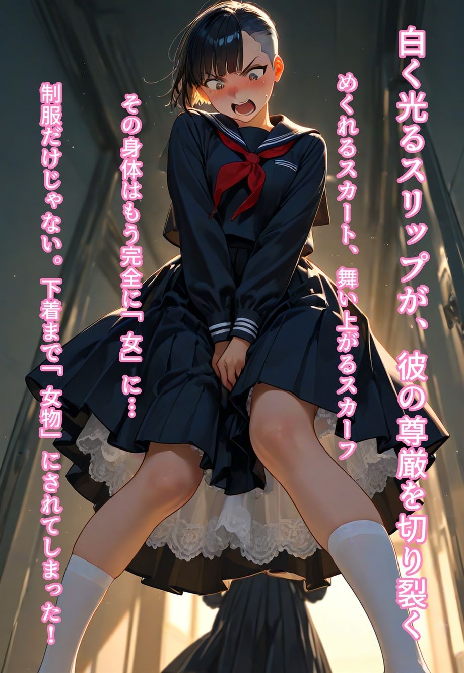 全校女体化★100円画集 〜セーラー裁きの舞台裏〜 - サンプル画像 3