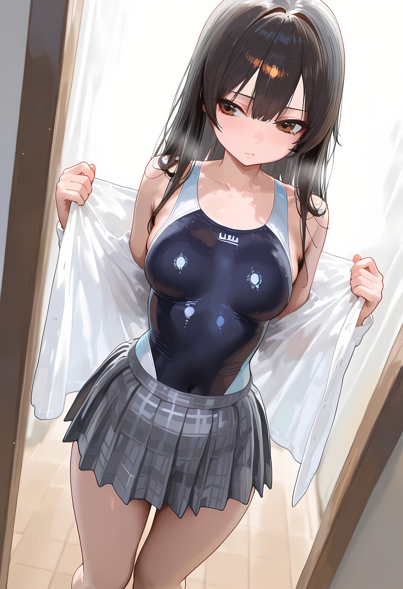 黒髪  競泳水着美少女とH  イラスト素材集 - サンプル画像 6