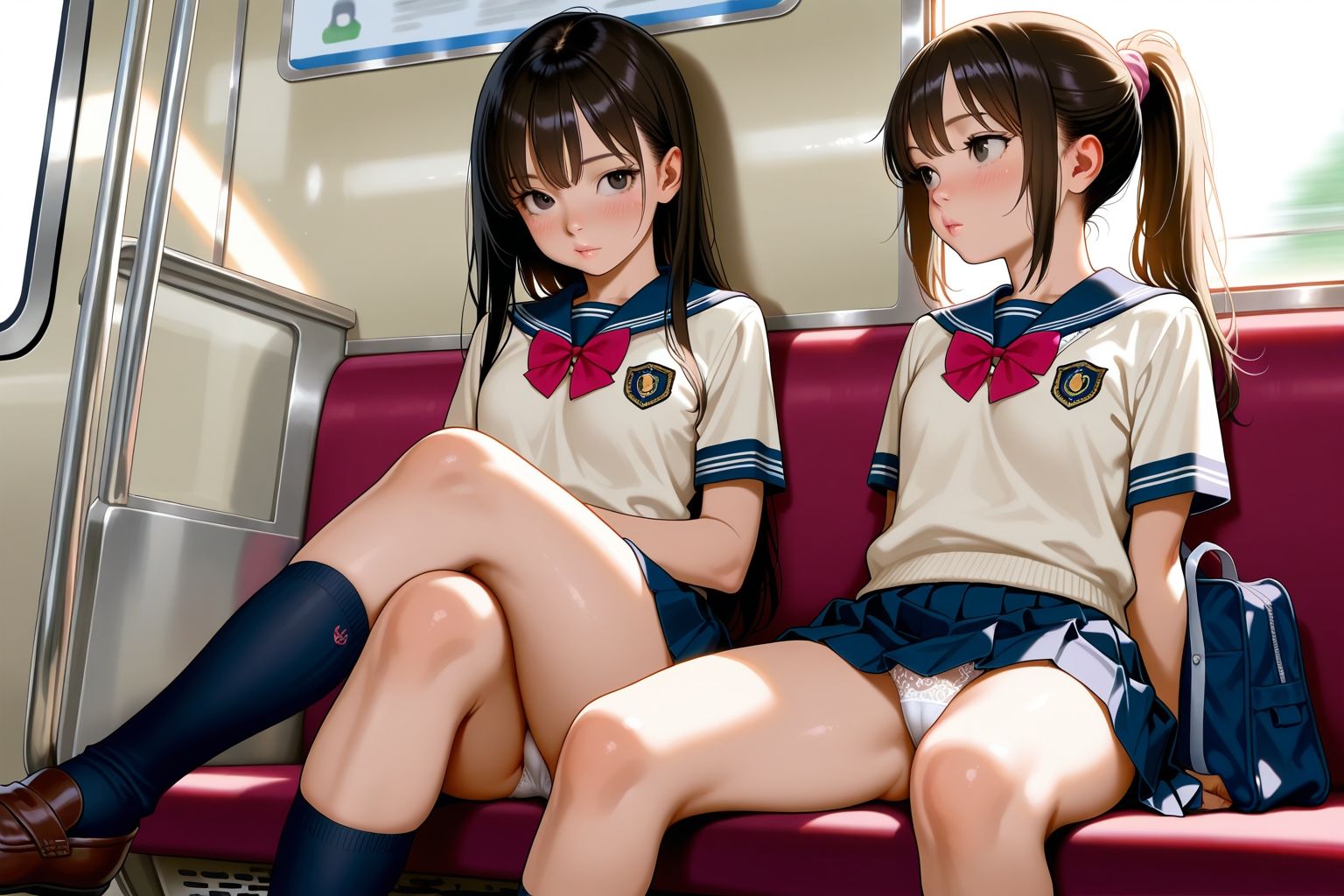 見てるのはスカート。でも本当は… - サンプル画像 1