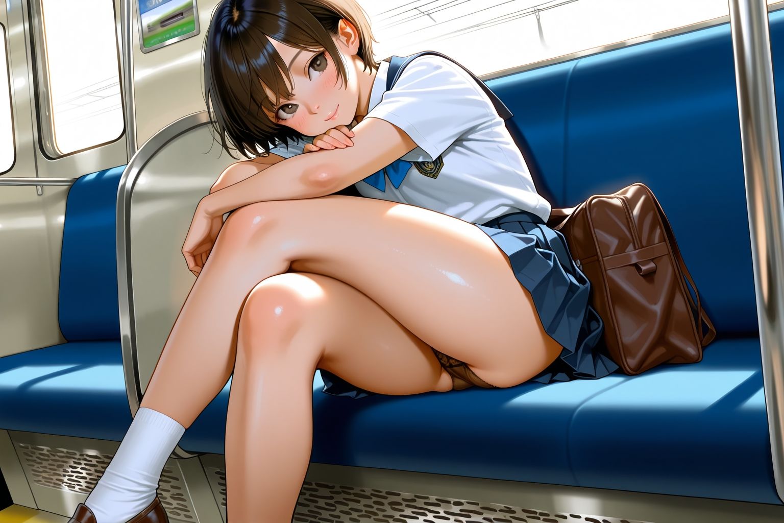 見てるのはスカート。でも本当は… - サンプル画像 2