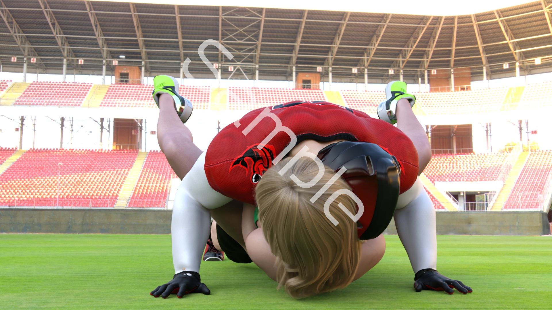 【△100】古舘友梨 陸上部の助っ人として大会に出たところ、同じスタジアムに来ていたアメフト部の男子に犯●れる Vol.001（正常位） - サンプル画像 2