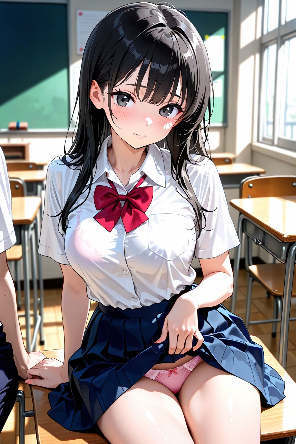 クラスの清楚ちゃんは、巨根男子との生ハメセッ○スがやめられない - サンプル画像 2