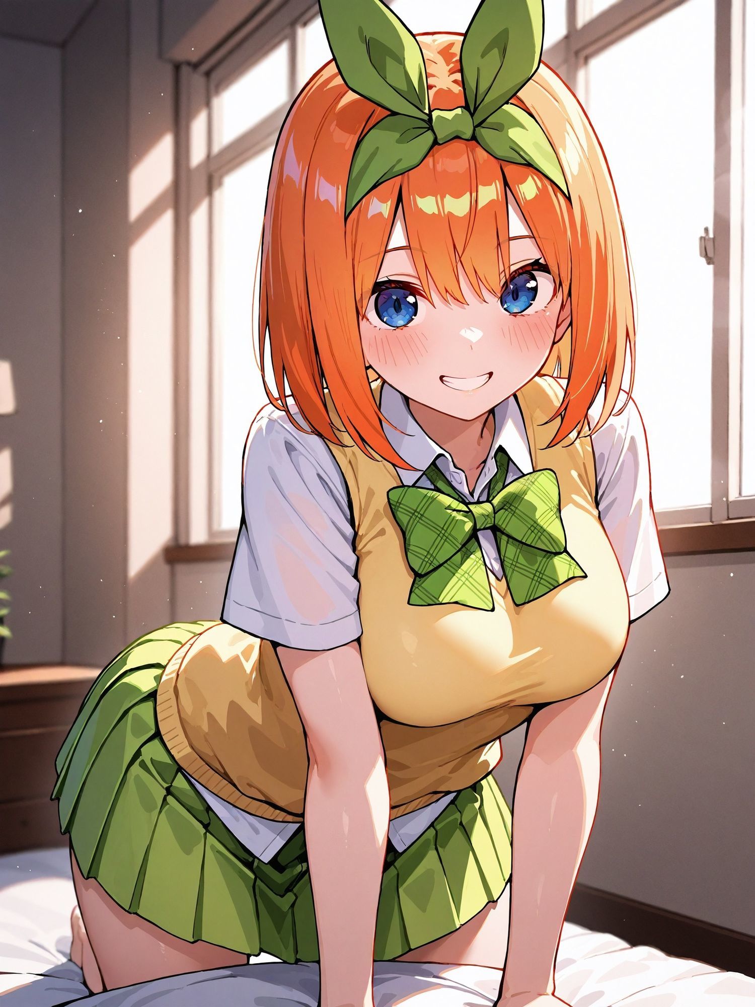 ヒロイン即えっち 中●四葉 制服編 - サンプル画像 1