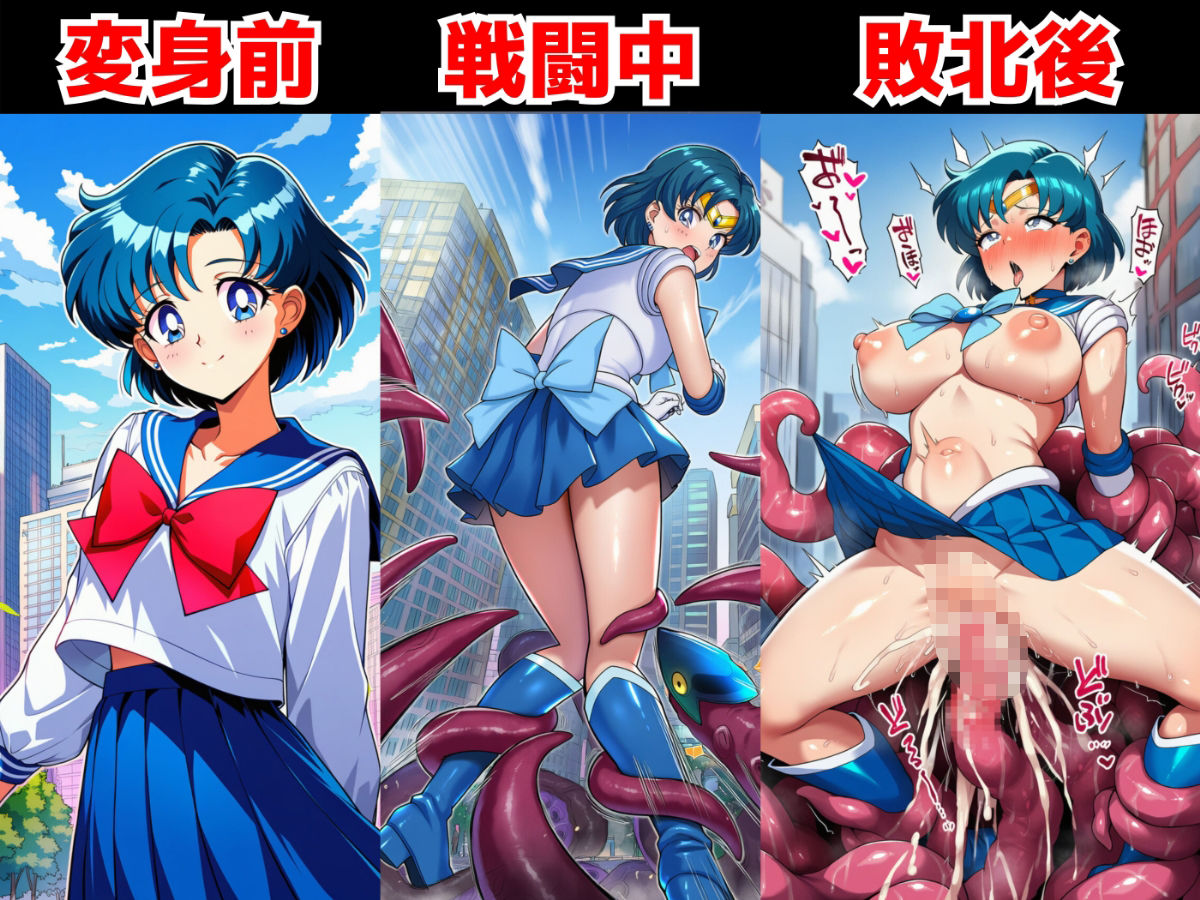 敗北セーラー戦士はモンスターに連続種付けされてアヘ顔に！？【異種姦:500枚】 - サンプル画像 2