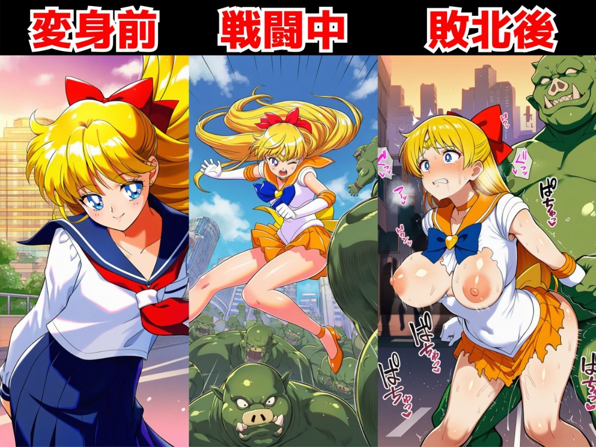 敗北セーラー戦士はモンスターに連続種付けされてアヘ顔に！？【異種姦:500枚】 - サンプル画像 5