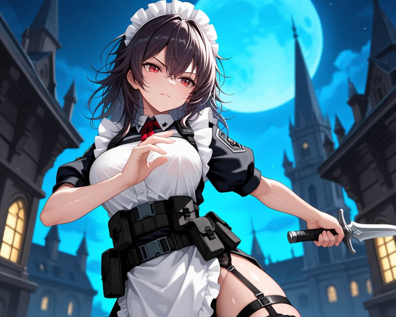 いつも偉そうなメイド長をチン〇で服従させて肉便器つくった件 - サンプル画像 1